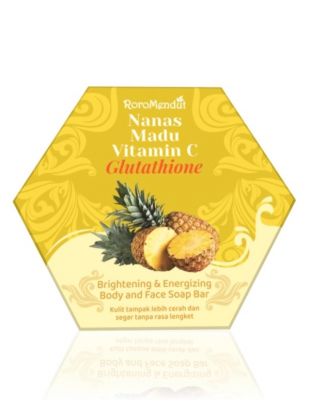 Roro Mendut Nanas Madu Glutathione Nanas Madu Glutathione Brightening & Energizing Body & Face Soap Bar