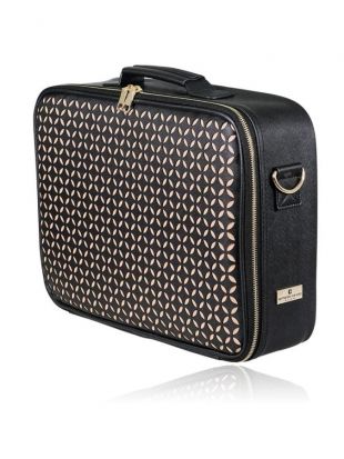 Armando Caruso Medium Beauty Bag Peekaboo Black Gold 1933MBLACK