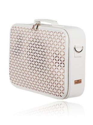 Armando Caruso Large Beauty Bag Peekaboo White Gold 1933LWHITE