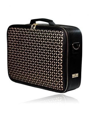 Armando Caruso Large Beauty Bag Peekaboo Black Gold 1933LBLACK