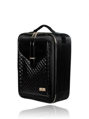 Armando Caruso Medium Beauty Bag Quilted Flap Black 1931MB