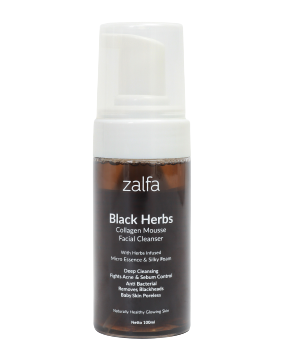 Zalfa Natural Black Herbs Collagen Mousse Facial Cleanser 