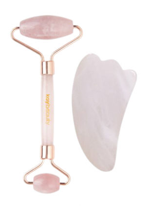 Kay Collection Rose Quartz Roller & Gua Sha 