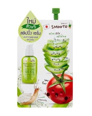 SMOOTO Tomato Aloe Snail White & Acne Sleep Serum 