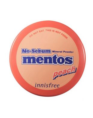 Innisfree No-Sebum Mineral Powder × Mentos (Limited Edition) Peach