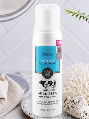 Scentio Milk Plus Q10 Deep Clean Mousse Facial Foam 