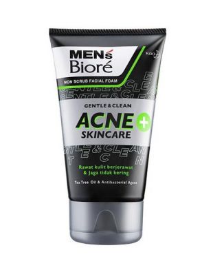 Biore Men's Non Scrub Facial Foam Acne+ Skincare