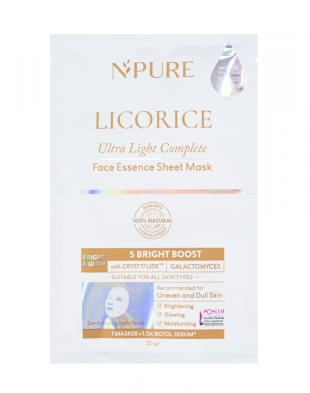 NPURE Licorice Ultra Light Complete Face Essence Sheet Mask 