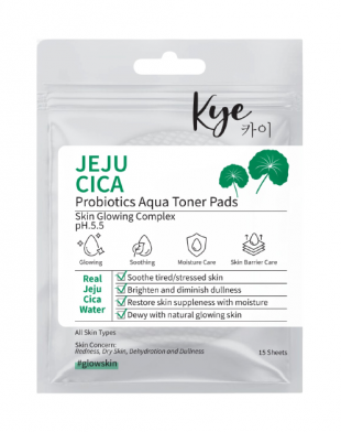 Kye Beauty Probiotics Aqua Toner Pads Jeju Cica 