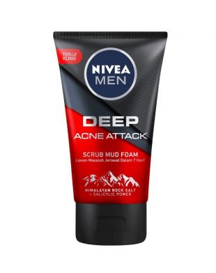 NIVEA Men Deep Acne Attack Scrub Mud Foam 