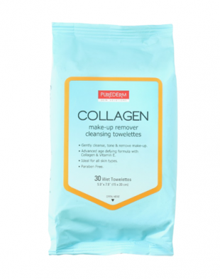 Purederm Collagen Make-up Remover Cleansing Towelettes 