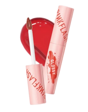 Pinkflash Watery Glam Lip Gloss Super Glossy Shiny Moisturizing Petal Pink