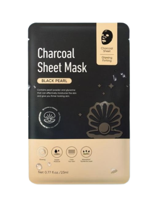 Miniso Charcoal Sheet Mask Black Pearl