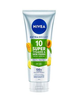 NIVEA Extra Bright 10 Super Vitamins Skin Foods Body Serum Youth Protect 