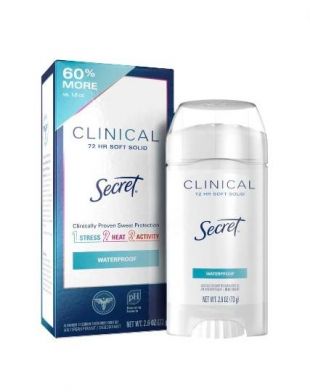 Secret Clinical Strength Soft Solid Antiperspirant Deodorant Waterproof 