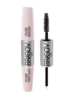 BRASOV 2 in 1 Volume Mascara & Eyeliner Perfect Black 