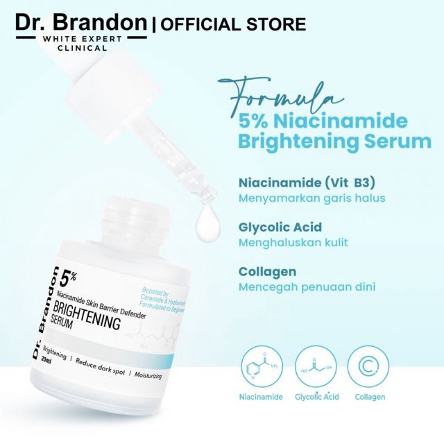 Dr. Brandon Brightening Serum Niacinamide 5% Skin Barrier Defender ...