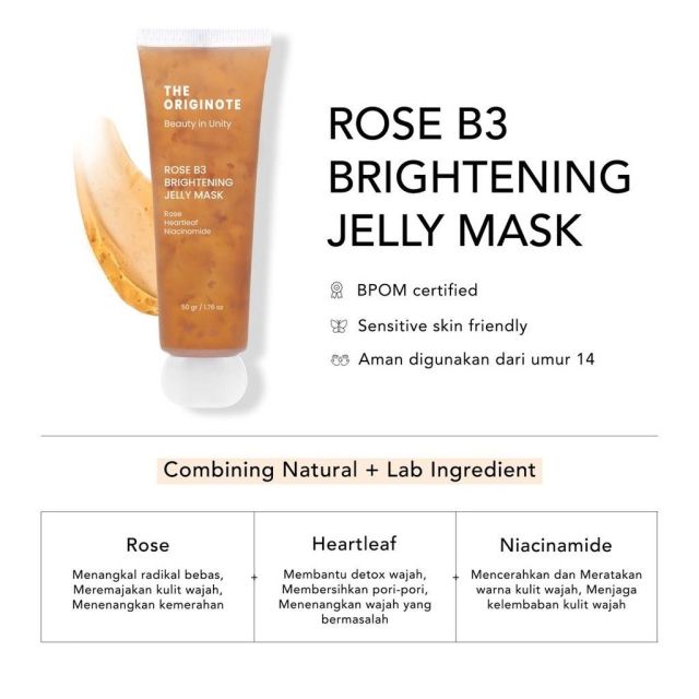 The Originote Rose B3 Brightening Jelly Mask Beauty Review