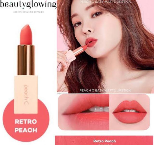 red peach lipstick