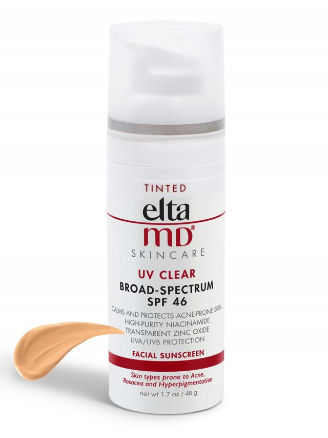 eltamd uv clear tinted broad-spectrum spf 46 - beauty review