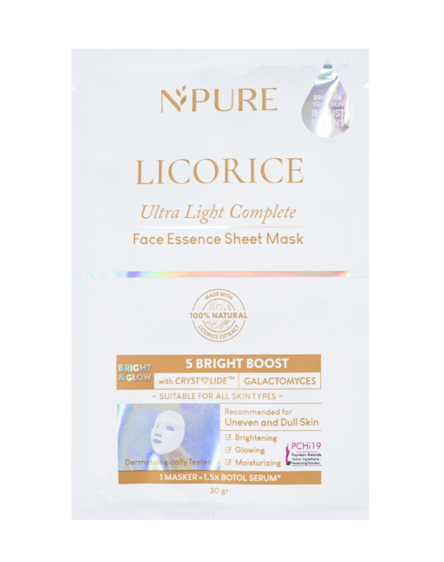 NPURE Licorice Ultra Light Complete Face Essence Sheet Mask Beauty Review